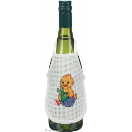 Permin, kit 4 tabliers pour bouteille de vin poussins (PE78-5169)