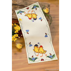 Permin, kit chemin de table couple de poussins (PE68-8161)