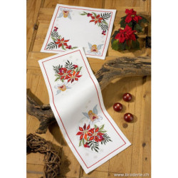 Permin, kit chemin de table étoiles de Noël et angelots (PE63-0672)