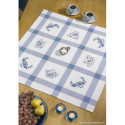 Permin, kit facile nappe vaisselle et fleurs bleues (PE44-1702)