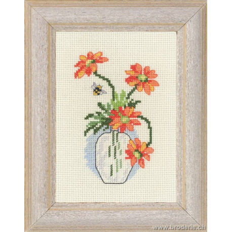 Permin, kit fleurs oranges (PE92-8351)