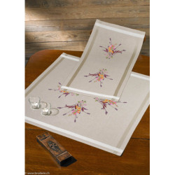 Permin, kit imprimé chemin de table herbacées et fleurs (PE63-0833)