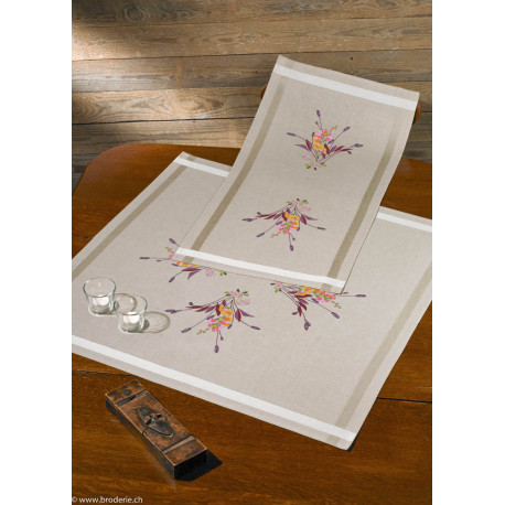 Permin, kit imprimé nappe herbacées et fleurs (PE27-0833)