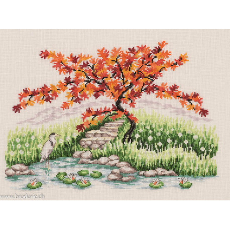 Permin, kit jardin japonias et héron (PE70-3131)