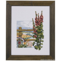 Permin, kit Roses trémières et paysage (PE92-9323)