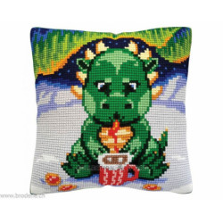 Collection d'Art, kit coussin Dragon vert et boisson chaude (CADE5492)