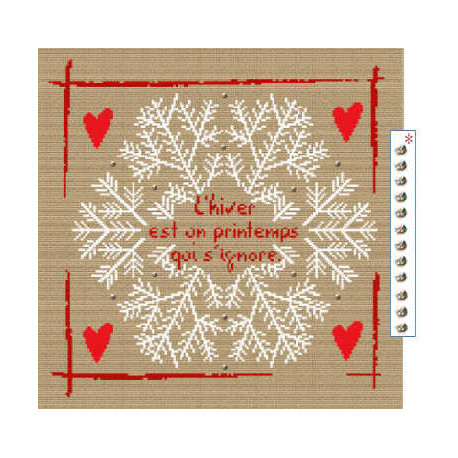 LiliPoints, Grille Montagne - Flocon rouge (H003)