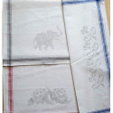 CL-Broderie, linge imprimé éléphant (200.009)