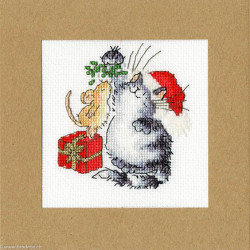 Bothy Threads, kit carte de Voeux Under The Mistletoe (BOXMAS26)