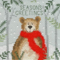 Bothy Threads, kit carte de Voeux Bear (BOXMAS9)