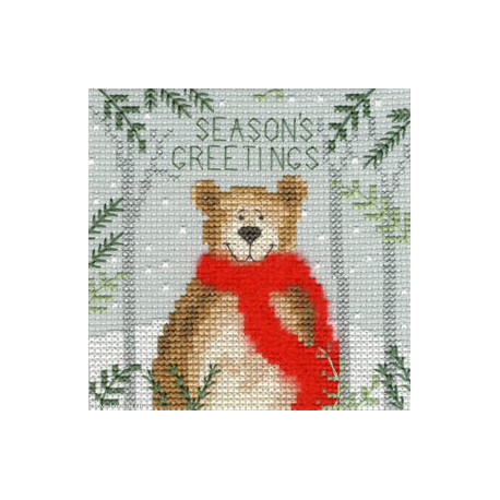 Bothy Threads, kit carte de Voeux Bear (BOXMAS9)