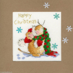 Bothy Threads, kit carte de Voeux Souris (BOXMAS18)