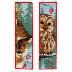 Vervaco, kit lot de 2 signets Chouette et cerfs (PN0158484)