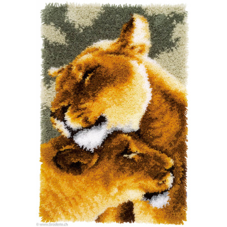 Vervaco, kit tapis au point noué L'amitié entre lions (PN0150913)