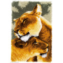 Vervaco, kit tapis au point noué L'amitié entre lions (PN0150913)