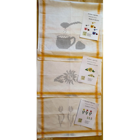 CL-Broderie, linge de cuisine imprimé tulipes (200.012)