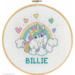 Permin, kit facile naissance licorne Billie et l'arc-en-ciel (PE92-0744)