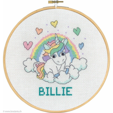 Permin, kit facile naissance licorne Billie et l'arc-en-ciel (PE92-0744)