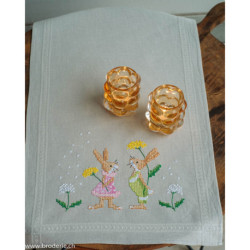 Vervaco, kit imprimé chemin de table nappe lapins de Pâques (PN0196679)