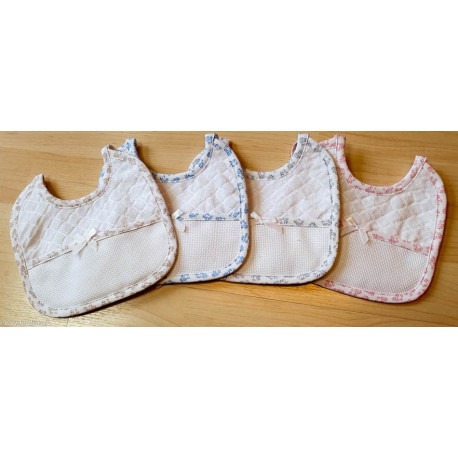 La Chiocciolina, mini bavoir éponge petits motifs bleus (BV00831B)