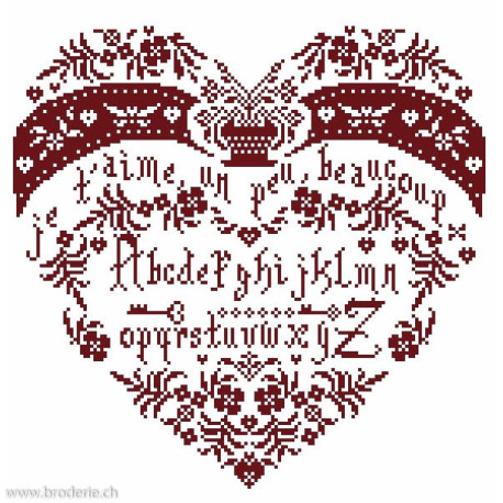 Isabelle Vautier, grille Coeur sampler je t'aime (LI32)