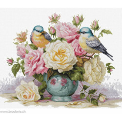 Luca-S, kit Vase with Roses and Birds (LUCASB7038)