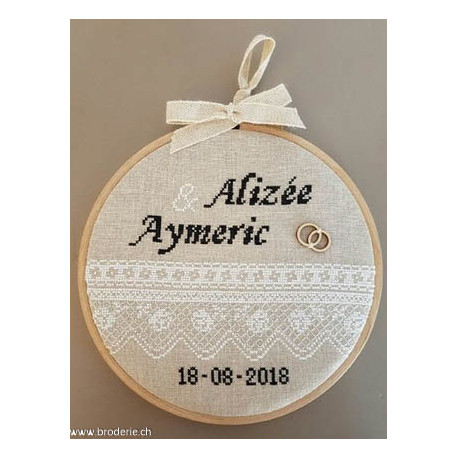 La Cigogne qui brode, grille Mariage et dentelles (MA-10)