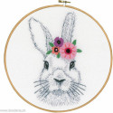Vervaco, kit imprimé Lapin avec fleurs (PN0170650)