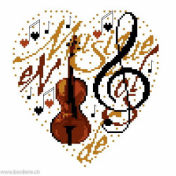 Isabelle Vautier, grille coeur Musique (RV273)