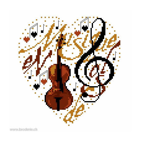 Isabelle Vautier, grille coeur Musique (RV273)