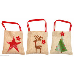 Vervaco, Kit lot de 3 sachets cadeau Noël (PN0198436)