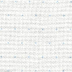 Zweigart, Lin Cashel 11 fils/cm mini-Dotz blancs points bleus (3281-1129)