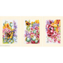 Lanarte, kit lot de 3 carte de voeux Fleurs ahlias et papillons (LA0224152)