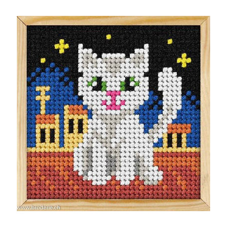 Orchidea, kit enfant chat blanc sur les toits (OR6714)