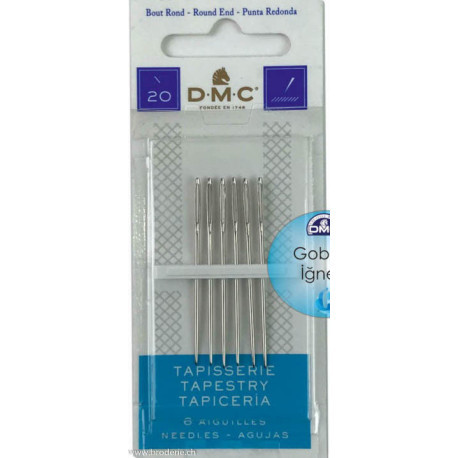 Dmc, lot de 6 aiguilles 20 à bout rond (1767-5)