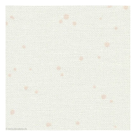 Zweigart, Etamine Murano 12,6 fils/cm splash blanc cassé avec taches roses (3984-1319)