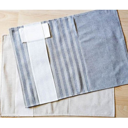 Ricami, set de table damassé cadrillé écru (CU00631.001)