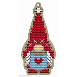 Wizardi, kit Kind Fox - Gnome with red heart (WDKF022-85)