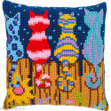 Vervaco, kit coussin Chats colorés sur la cloture (PN0223935)