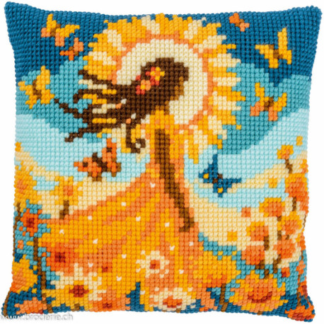 Vervaco, kit coussin Fille avec le soleil (PN0212141)