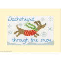 Bothy Threads, kit carte de voeux Dachshund Through The Snow (BOXMAS90)