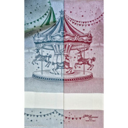 Graziano, Linge de cuisine bleu gris carrousel (CU6500)