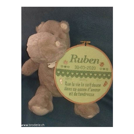 La Cigogne qui brode, grille naissance Ambre (NA-08)