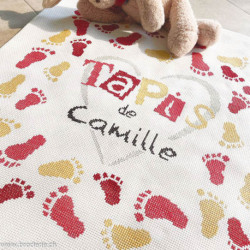 LiliPoints, Grille pour plaid Empreintes de pied (B042)