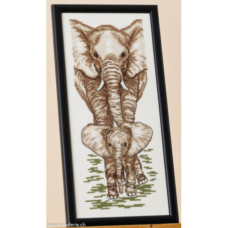 Permin, éléphant avec son bébé (PE12-6139)