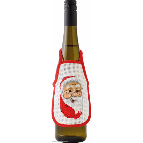 Permin, kit 3 tabliers pour bouteille de vin Père-Noël (PE78-5270)