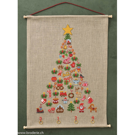 Permin, kit calendrier de l'avent The Advent Tree (PE34-5268)