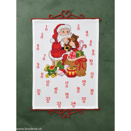 Permin, kit facile calendrier de l'avent Santa Claus with bear (PE34-5267)