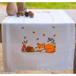 Vervaco, kit imprimé chemin de table Animaux d'automne (PN0223041)