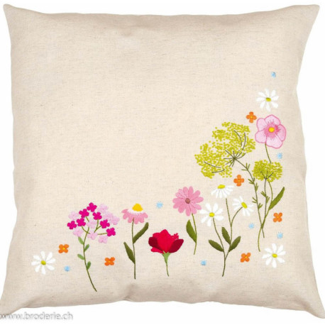 Vervaco, kit imprimé coussin Fleurs sauvages (PN0222243)